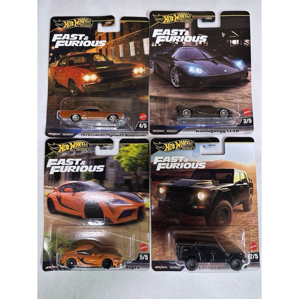 2025  F9 The Fast Saga Hot Wheels Premium Fast & Furious Set of 4 New in Package